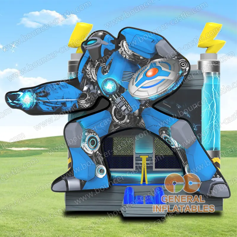 Blue robot bouncer