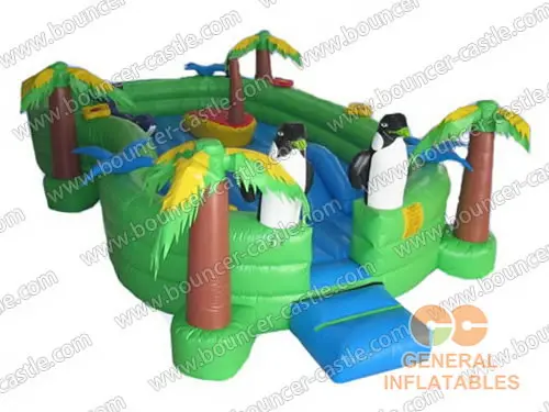 Water slide with sealed pool