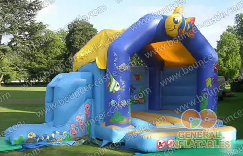 Water slide with sealed pool