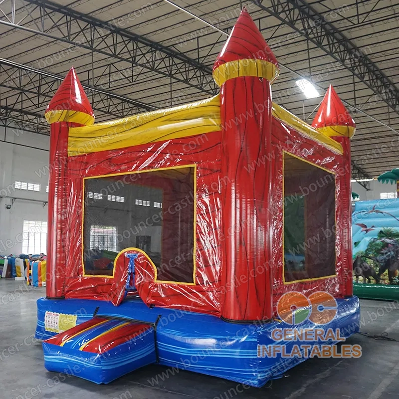   Red and blue marble bounce house