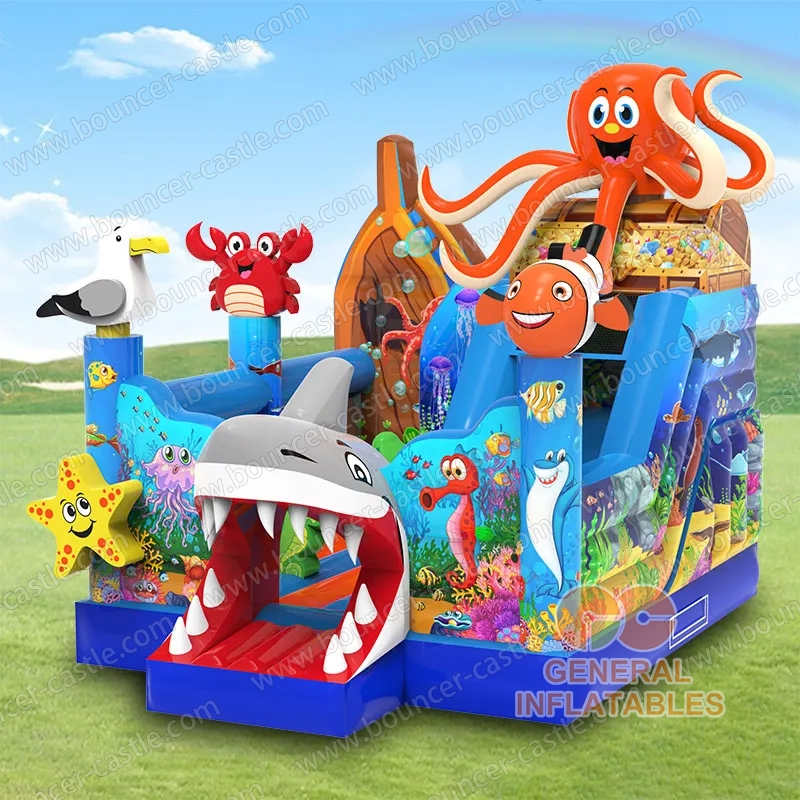 Water slide with sealed pool