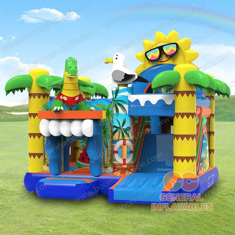 Water slide with sealed pool