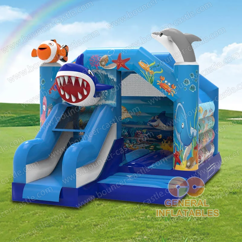 Water slide with sealed pool