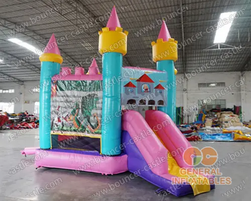  Princess bounce house with slide