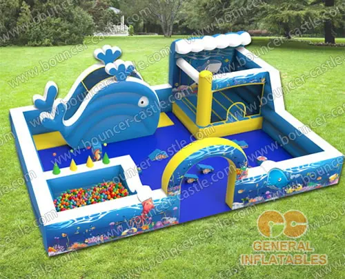 Water slide with sealed pool