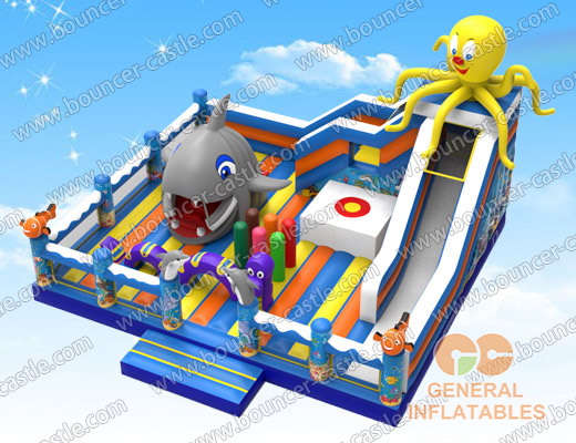 Under the sea playgroud with moving shark
