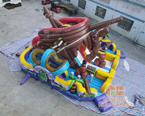 Water slide with sealed pool