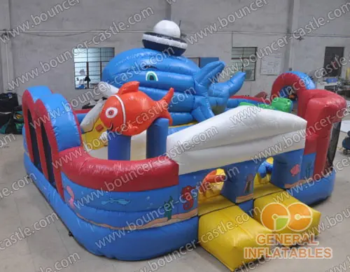 Water slide with sealed pool