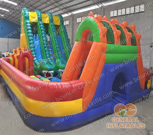 Water slide with sealed pool