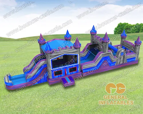 50ft purple marble wet/dry obstacle with inflated pool