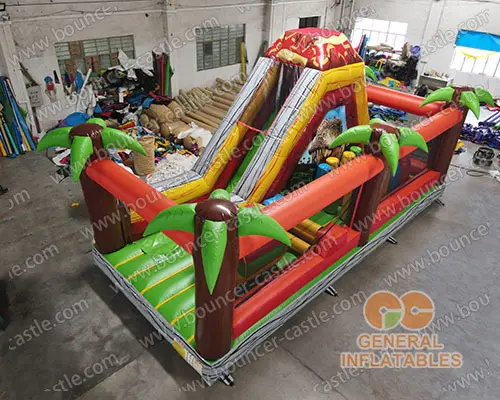 Water slide with sealed pool