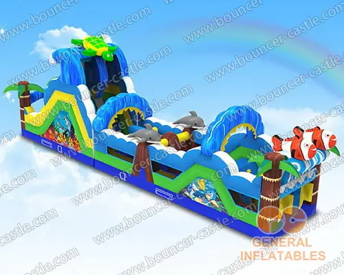 Water slide with sealed pool