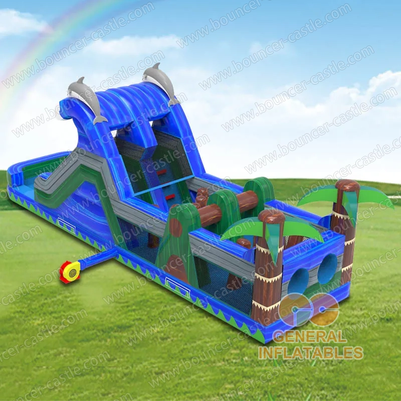 Water slide with sealed pool