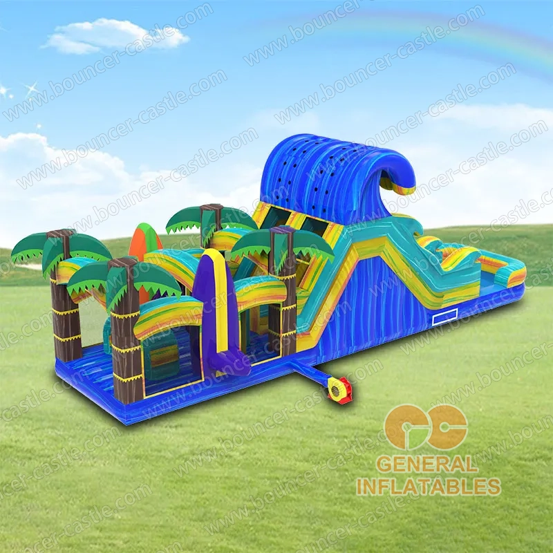 Water slide with sealed pool