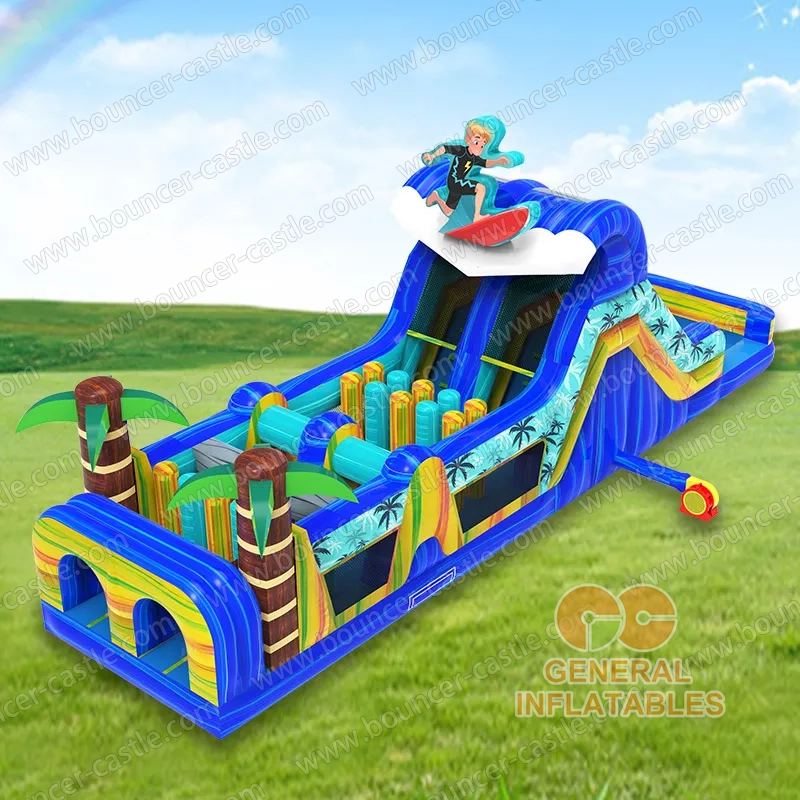 Water slide with sealed pool