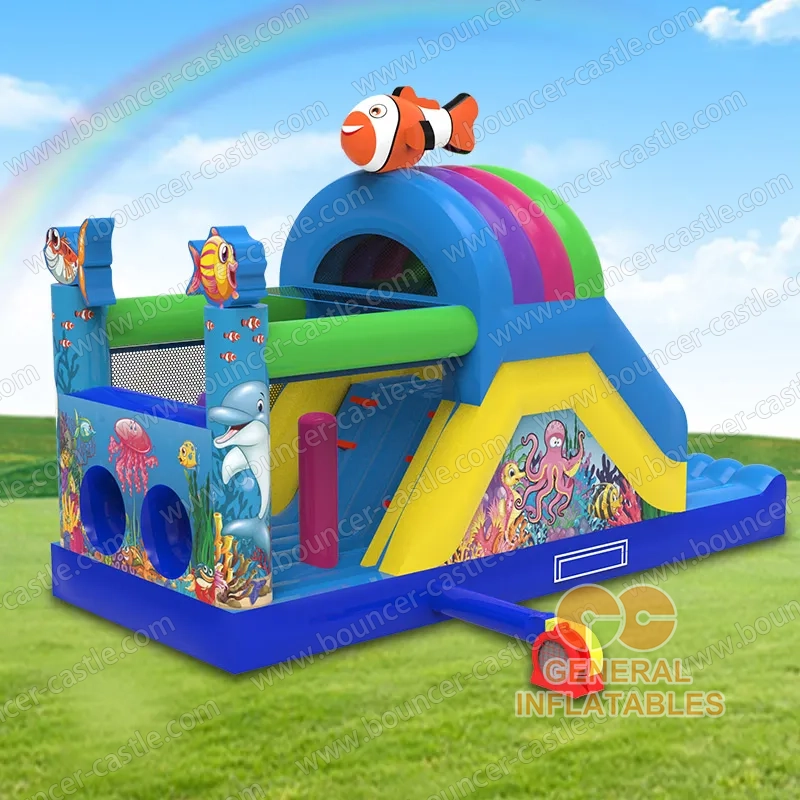 Water slide with sealed pool