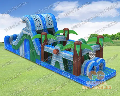 Water slide with sealed pool