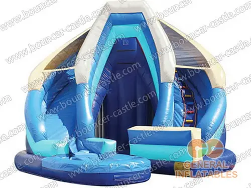 Water slide with sealed pool