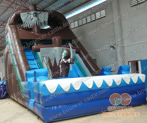 Water slide with sealed pool