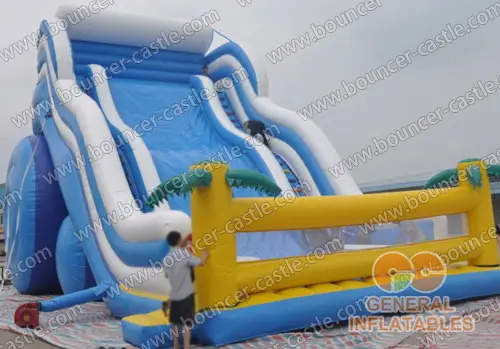 Water slide with sealed pool