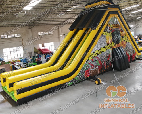 28ftH Adult toxic dual lane dry slide inflatable