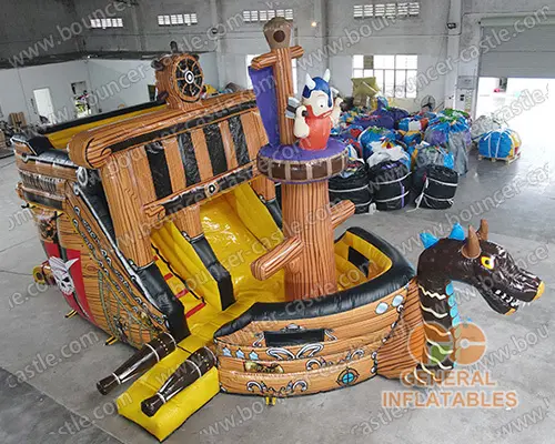  Pirate ship inflatable slide