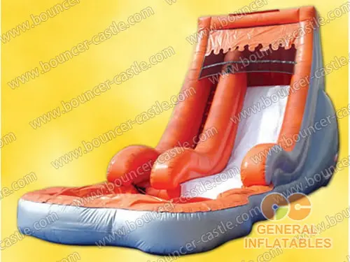 Water slide with sealed pool