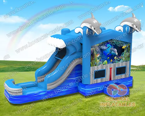 Water slide with sealed pool