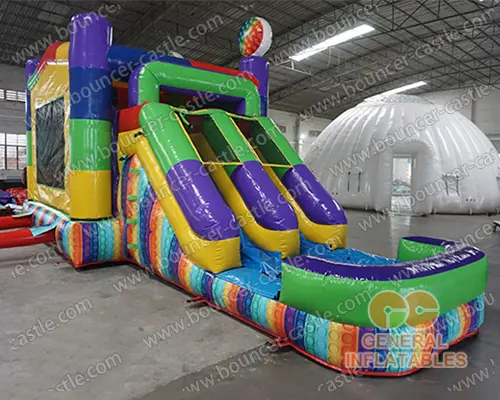 Toys brick inflatable combo with slide wet/dry