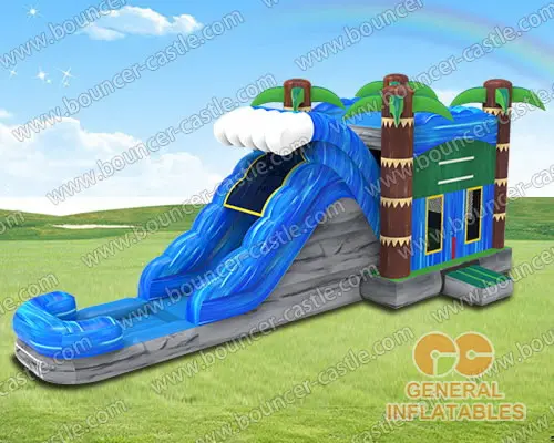 Water slide with sealed pool