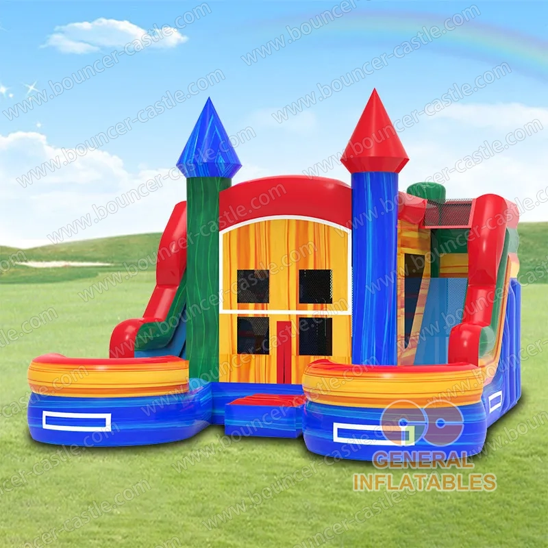 Water slide with sealed pool