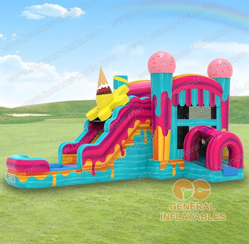 Water slide with sealed pool