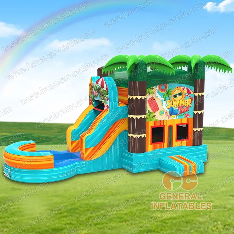 Water slide with sealed pool