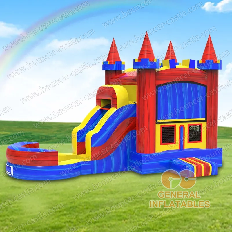 Water slide with sealed pool
