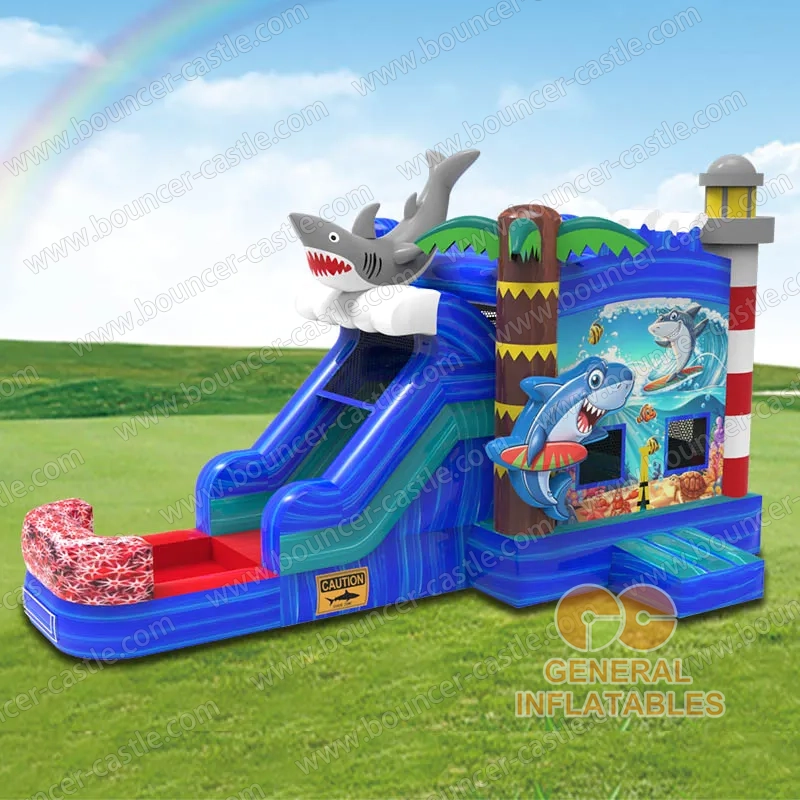 Water slide with sealed pool