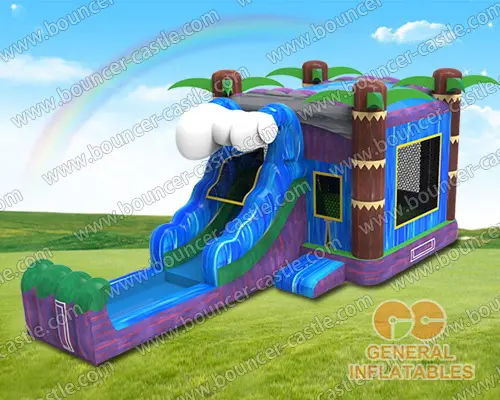 Water slide with sealed pool