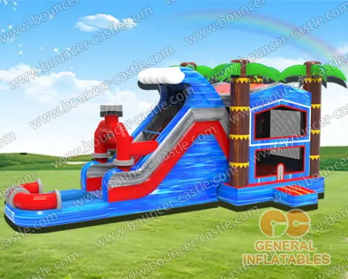 Water slide with sealed pool