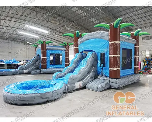 Water slide with sealed pool