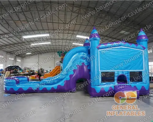 Water slide with sealed pool