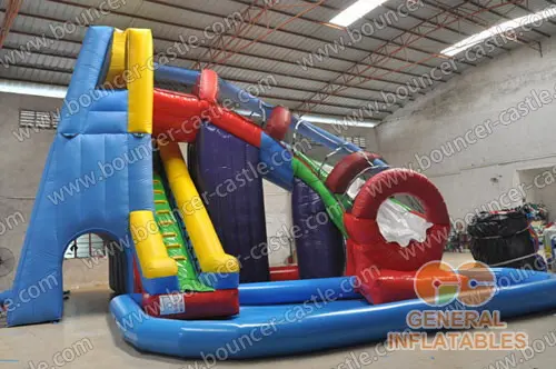 Water slide with sealed pool