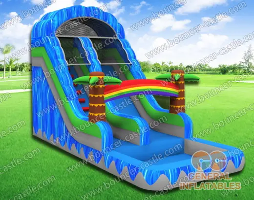 Water slide with sealed pool