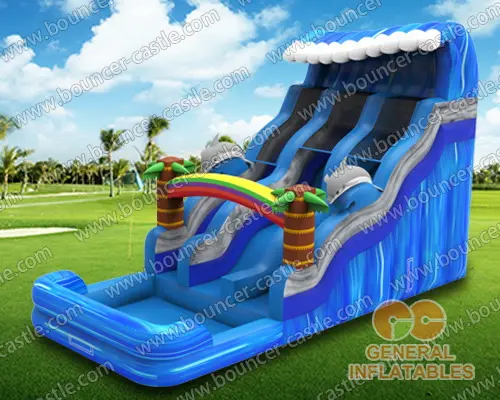 Water slide with sealed pool