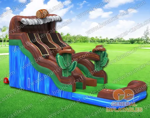 Water slide with sealed pool