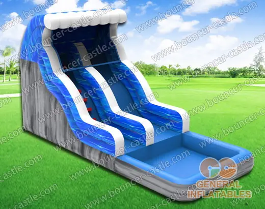 Water slide with sealed pool