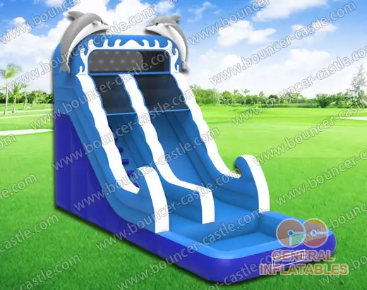 Water slide with sealed pool