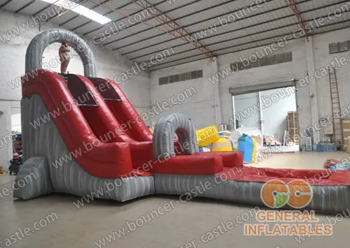 Water slide with sealed pool