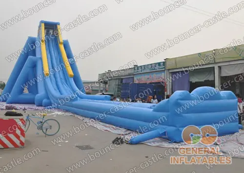 Water slide with sealed pool