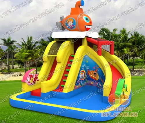 Water slide with sealed pool