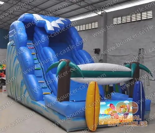 Water slide with sealed pool