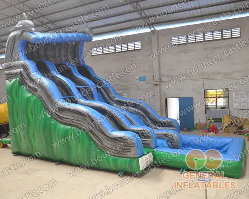 Water slide with sealed pool